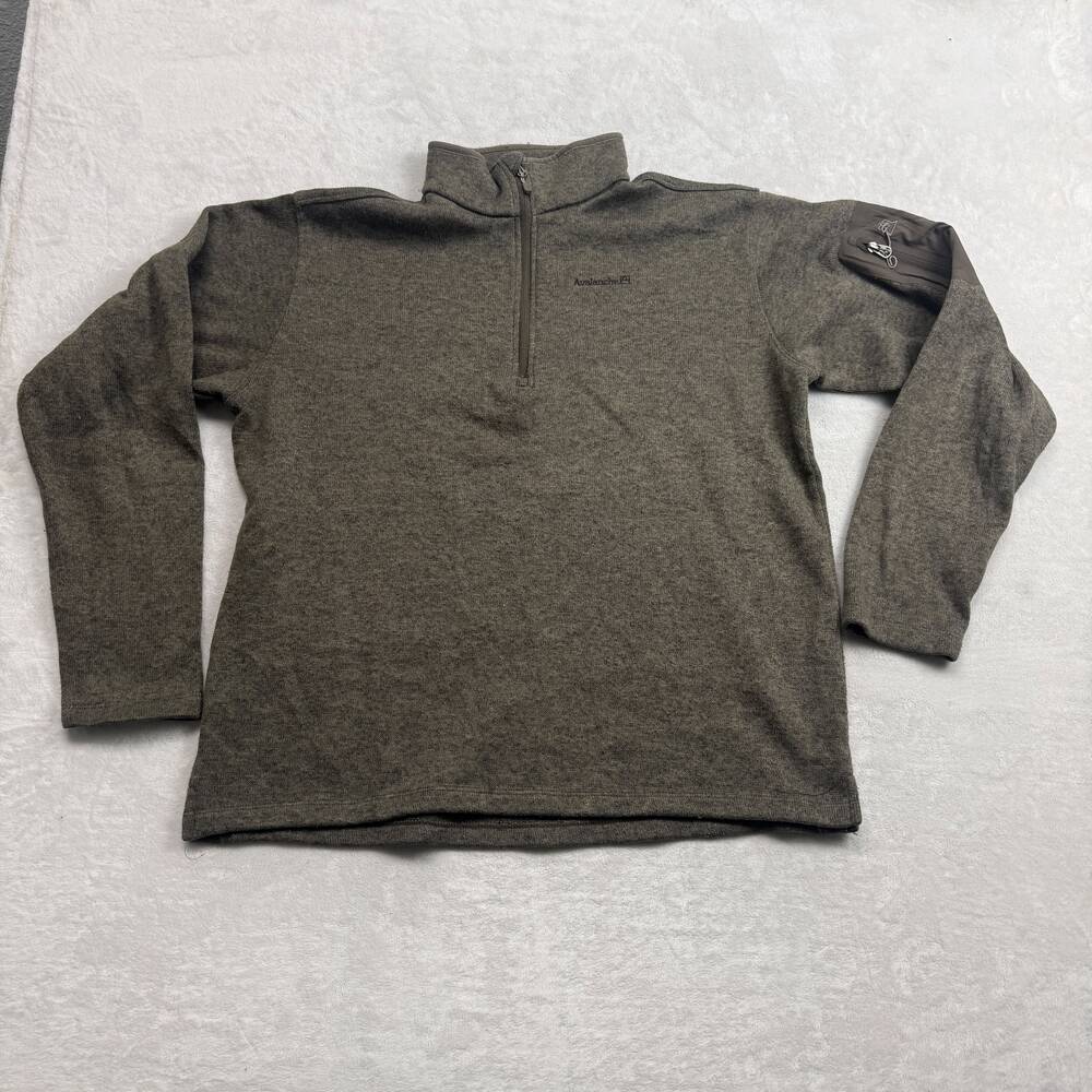 Avalanche Men's 1/4 Zip Fleece Pullover Sweater Brown Size XL Pocket Gorpcore